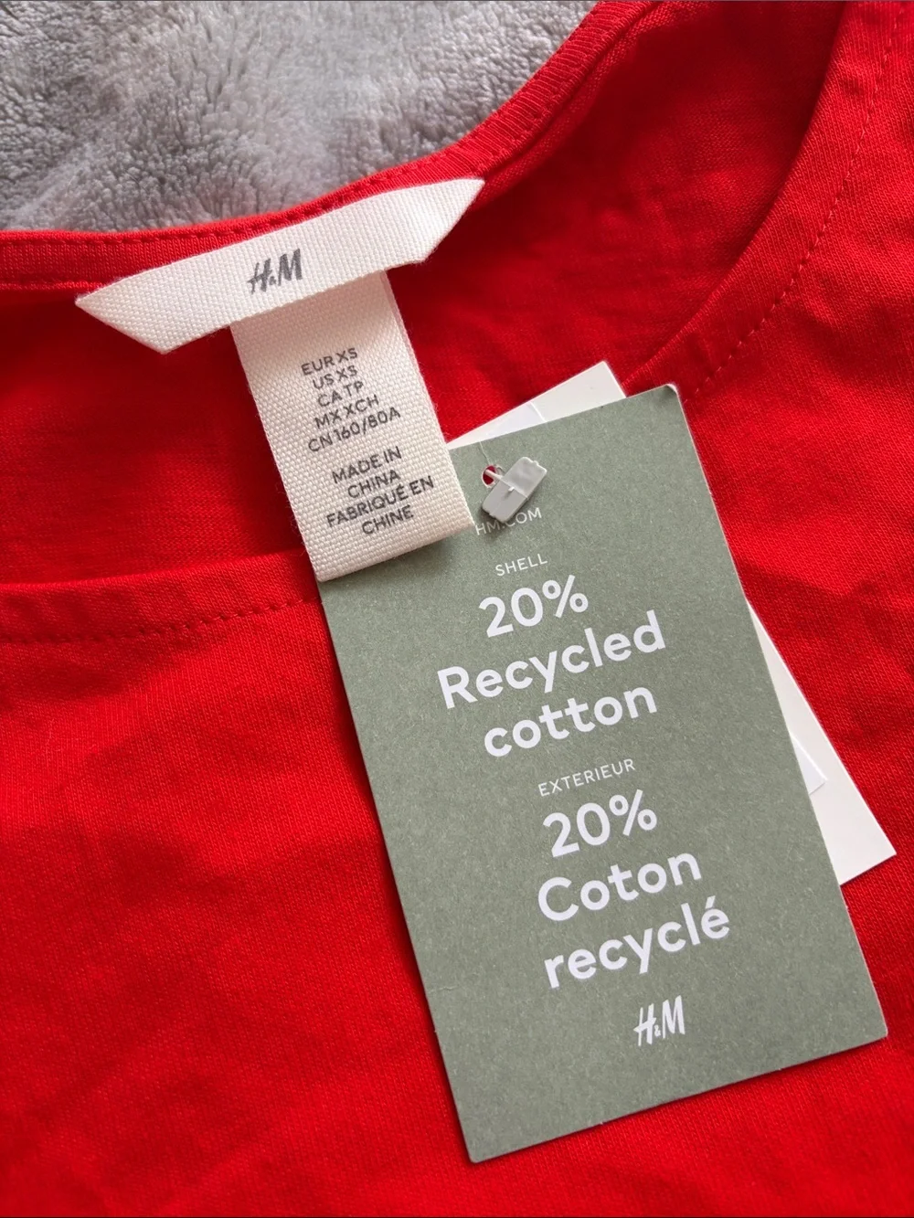 NEW! H&M Bright Red XS Flutter Sleeve Tee